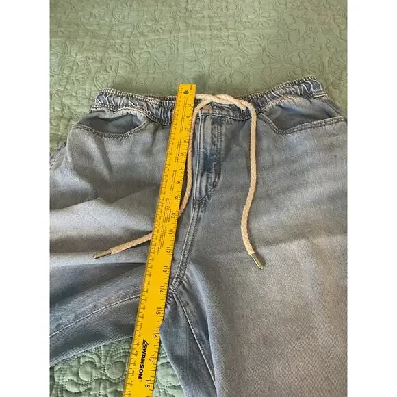 Loft The Palazzo Womens Zip Up Denim Palazzo Pants Light Wash Size 12 - Picture 10 of 12